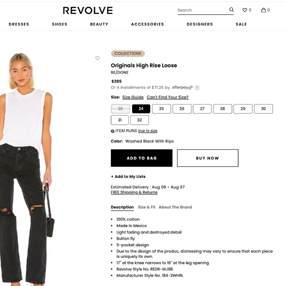 Re/Done Originals Washed Distressed Jeans - Picture 3 of 13